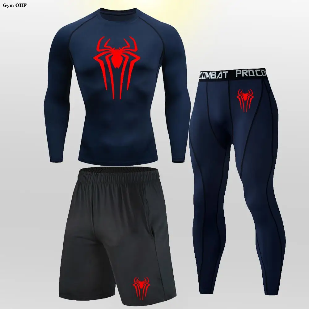 Thermal Man Underwear Set Spi/Der Compression T Shirt Leggings Yoga Sets Fitness Sports Suits Men Clothing Gym Shirt Running Kit