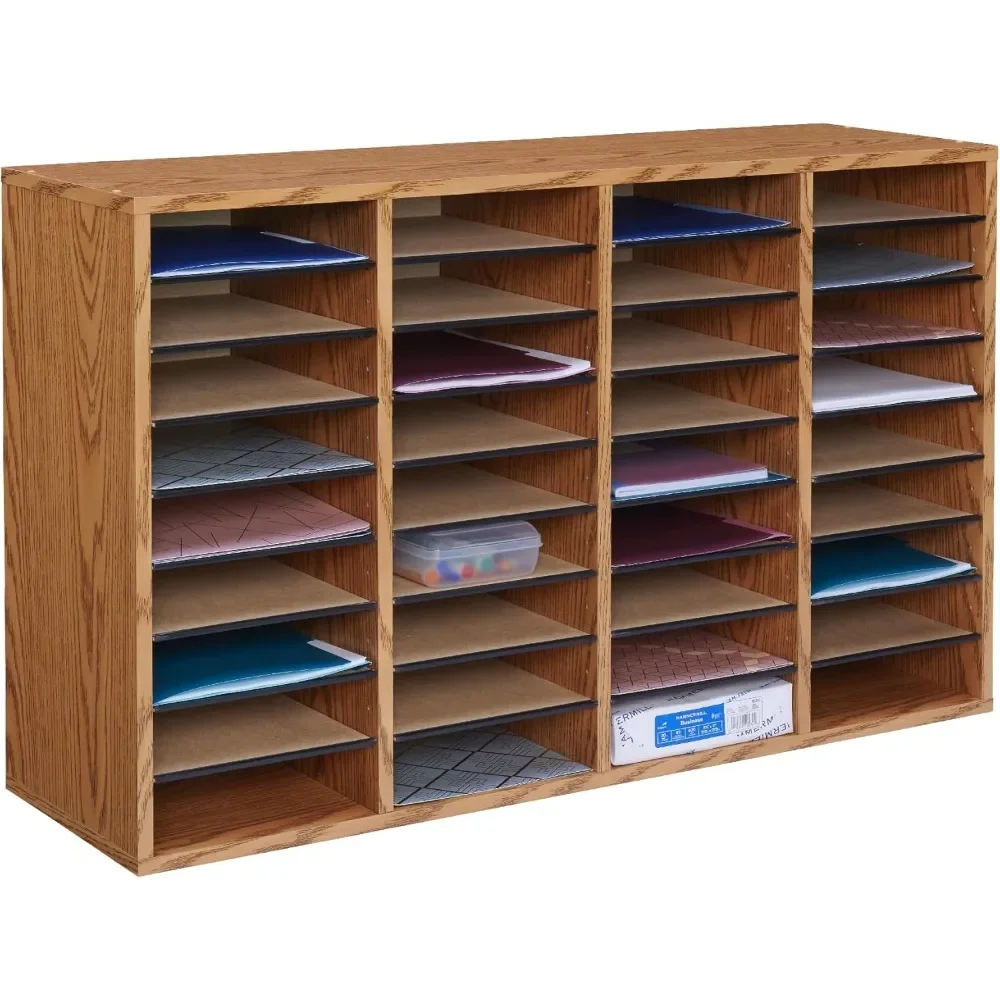 

Safco Literature Organizer, 36 Compartments, Office and Classroom Mailbox with Adjustable Shelves, Wood Paper and Mail Sorter