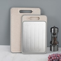 4 in 1 Defrosting Cutting Board Rectangular with Grater Sharpener Chopping Board Double Sided Quick Defrosting Tray Poultry