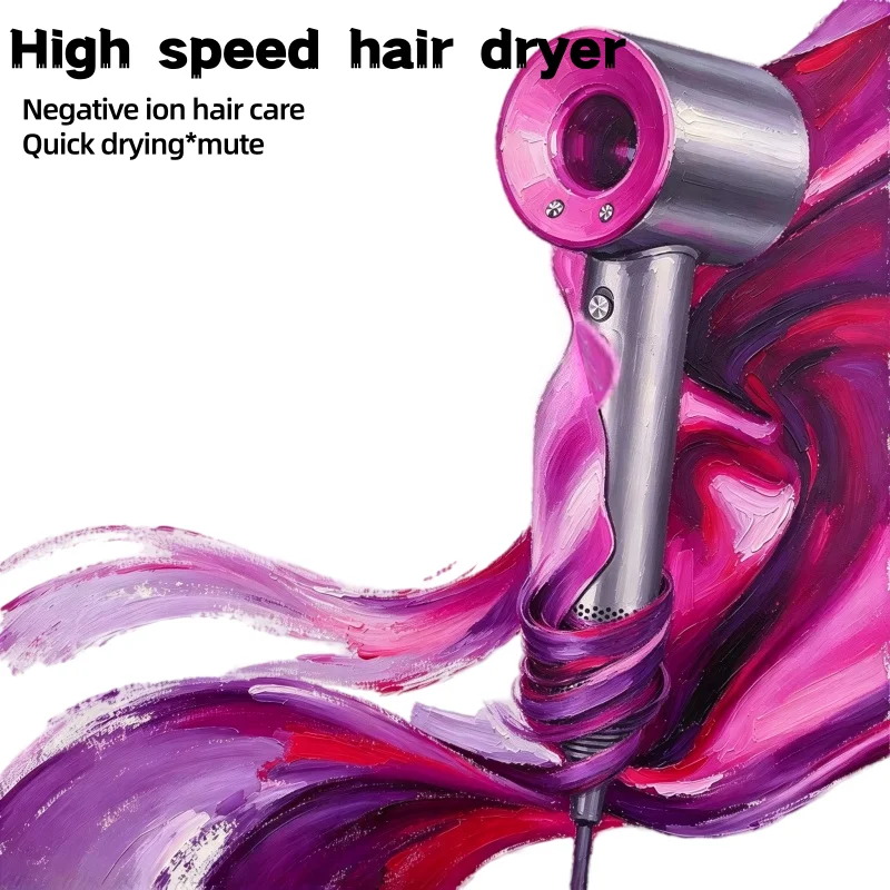 Asciugacapelli professionale senza pale, ad asciugatura rapida, con tecnologia a ioni negativi per la cura dei capelli, potenza 1600 W, asciugacapelli