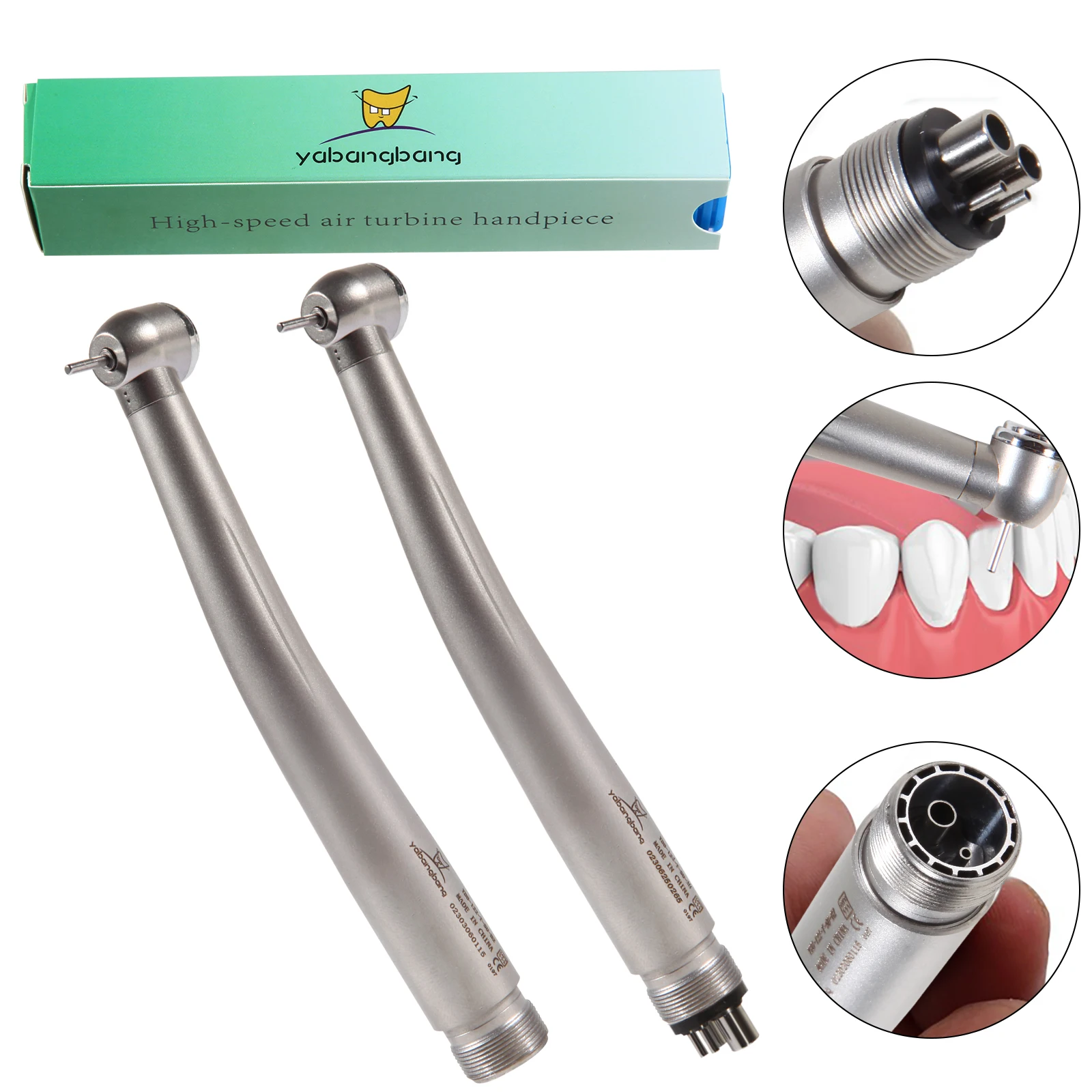 Sale! YABANGBANG 10pcs Dental High Speed Handpiece 2/4Holes Push Button Big Head Single Water Spring Fit NSK Style Free Shipping