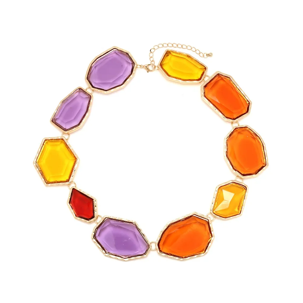 New Irregular Geometry Transparent Resin Necklace Women\'s Elegant and Cute Sweater Chain Banquet Jewelry Accessories