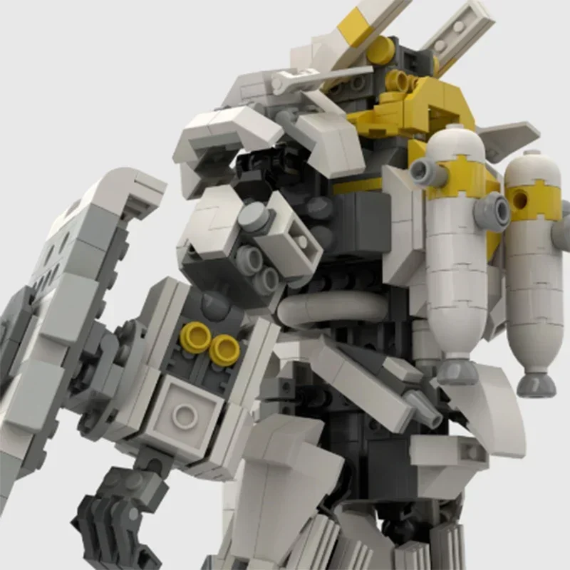 Modelo Mech de combate militar, ladrillos de construcción Moc, tecnología Mecha de caballero blanco, bloques modulares, regalo, juguete de Navidad, conjuntos DIY de montaje