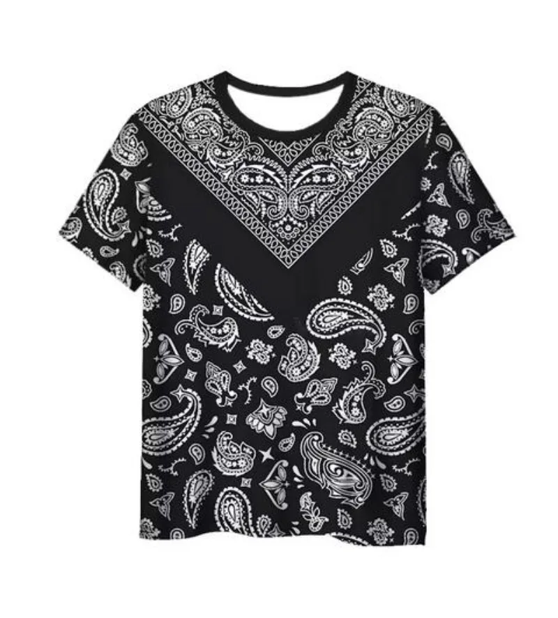 

Men T Shirt Vintage T-shirt Summer Clothing Personalized Name Bandana 3d Print Tops Street Casual Sports Oversized Pullover