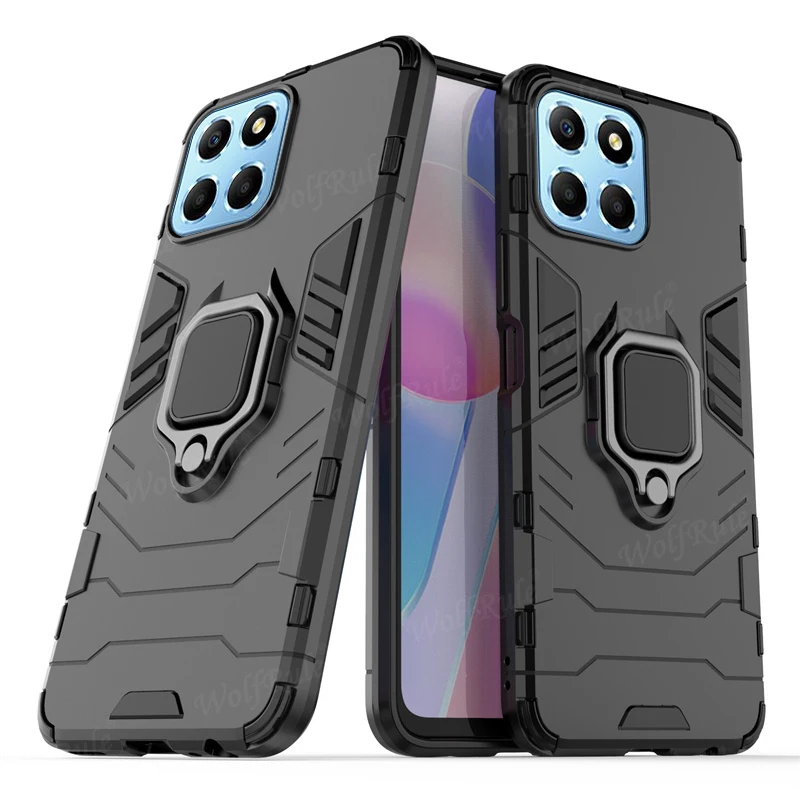 For Honor X6A Case Cover Huawei Honor X6A Capas Phone Bumper PC Back Shockproof Armor Ring Magnetic Holder Case Honor X6A Fundas