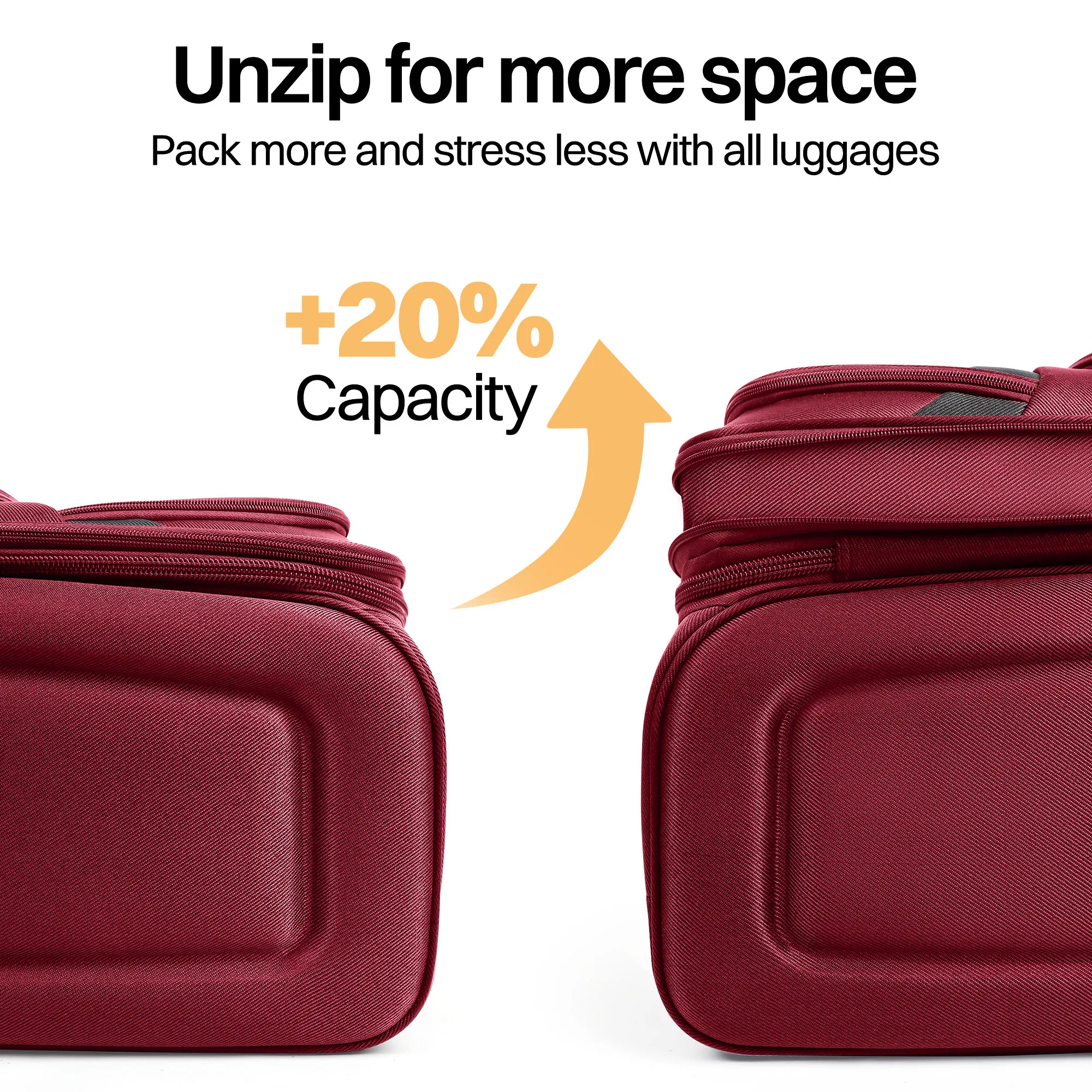 Softside Luggage Expandable 3 Piece Set Suitcase Upright Spinner Softshell Lightweight Luggage Travel Set 20inch 24inch 28inch