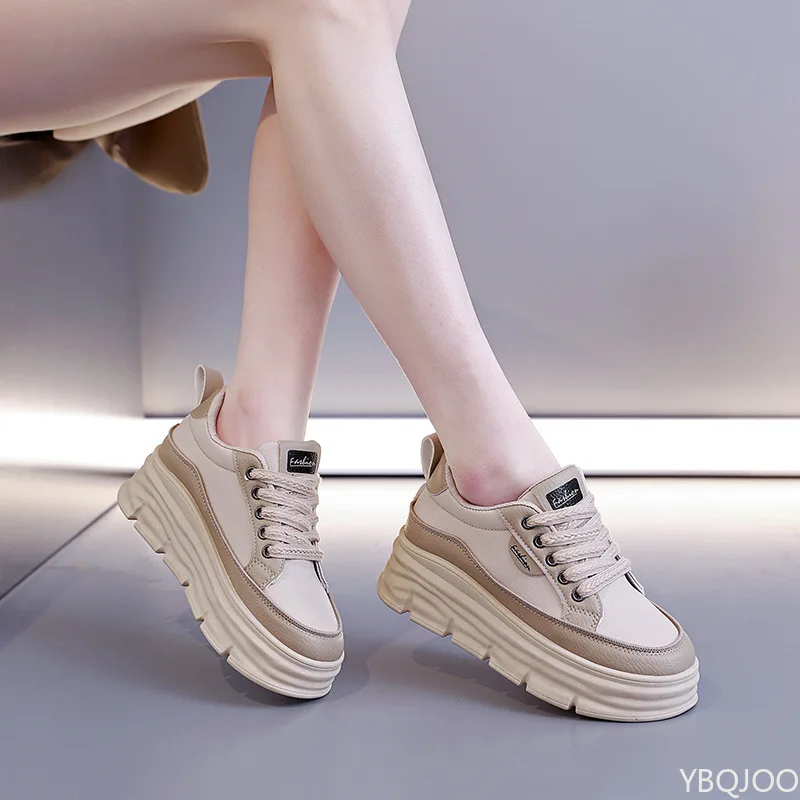 新しいファッショナブルな多用途カラーブロックレディースシューズ春秋厚底耐摩耗性スニーカーカジュアル通気性シューズ