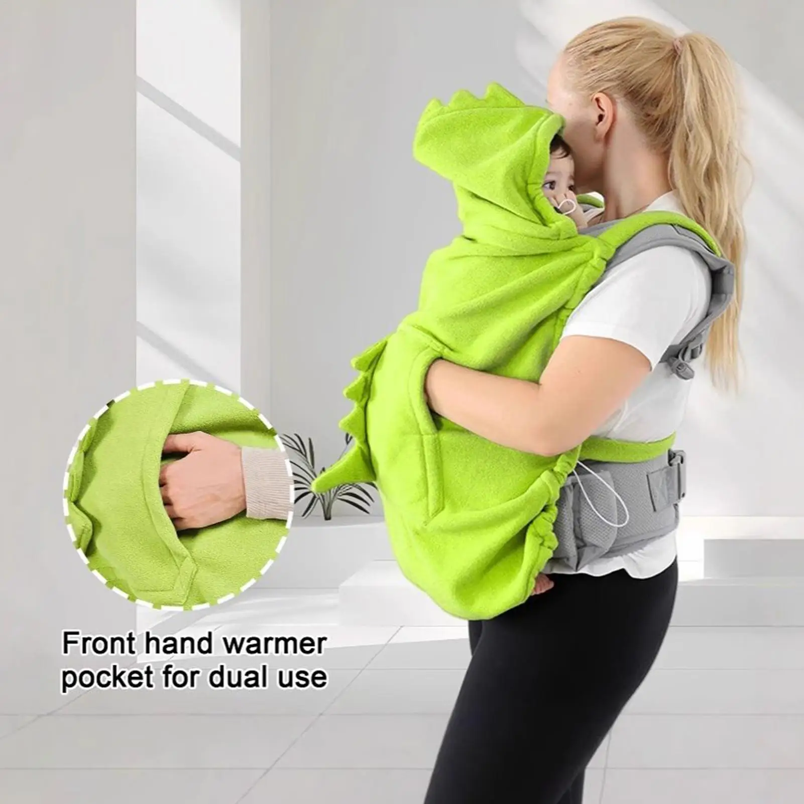 

Baby Carrier Hoodie Windproof Machine Washable Toddler Waist Stool Cloak Baby Carrier Stroller Cover For Outdoor Walking Travel