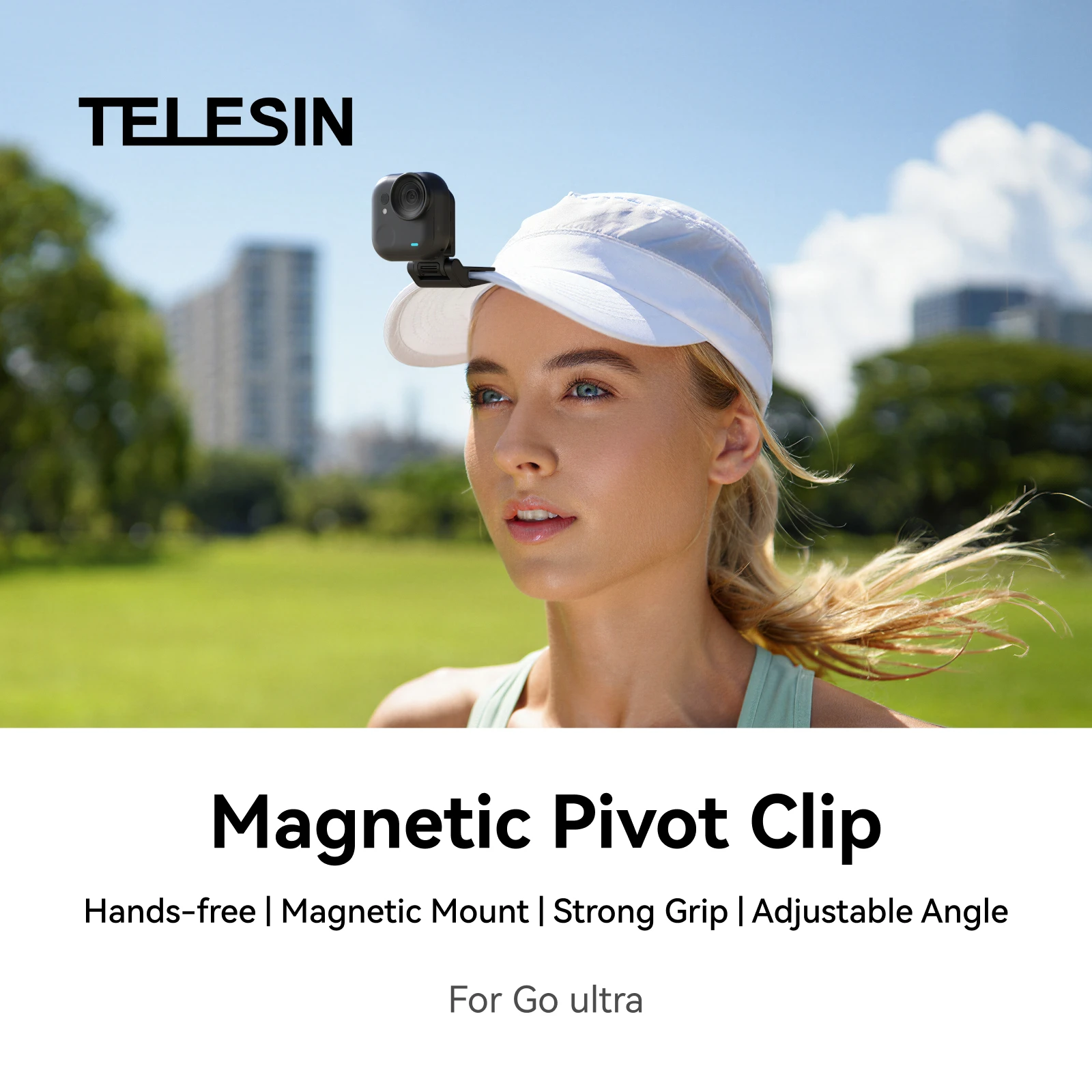 TELESIN Magnetyczny Klips Mocujący z Szybkozłączką, Regulowany Kąt, Baza do DJI OSMO Nano Insta360 Go Ultra Action Camera — zdjęcie produktu 2