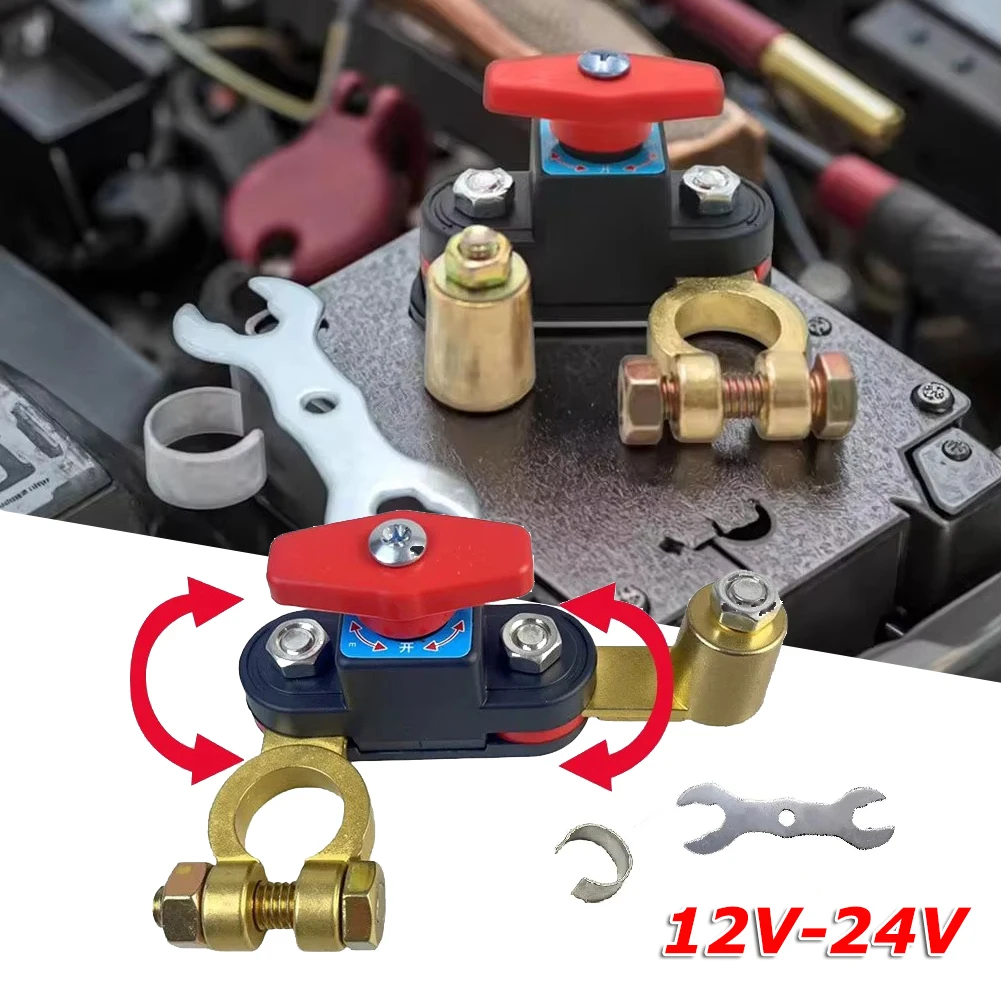 

Car Battery Disconnect Switch - Can Rotate Power Disconnect Switch Anti-Power Off Leakage Protector 12-24V Universal Auto Parts