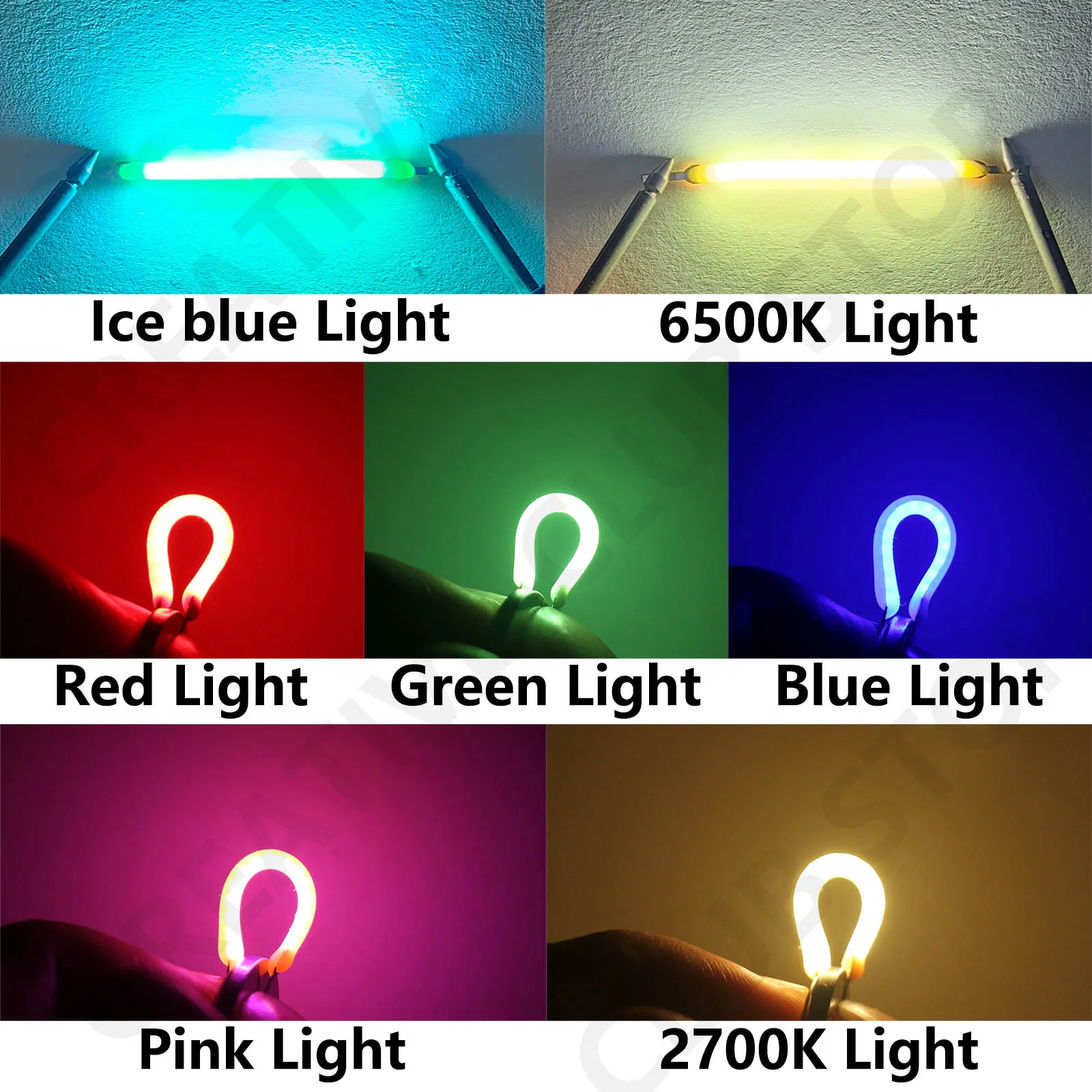 Imagem -05 - Lâmpada Led Filamento para Decoração Lâmpada de Iluminação Incandescente Lâmpada Retro Vermelho Verde Azul Rosa Ice Blue ca dc 3v 2700k 6500k 38 mm Peças