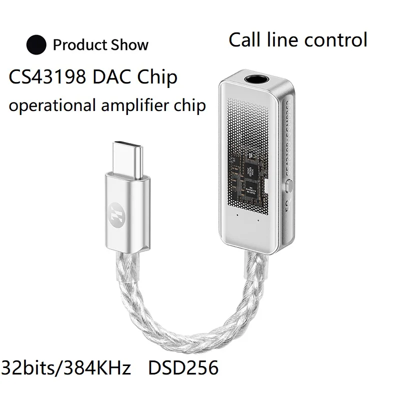 Audio-Datenkabel Verbessertes JCALLY JM98Max Kopfhörerverstärker USB-C auf 3,5mm Dual-Chip Decoder CS43198 Kopfhörer-Adapterkabel