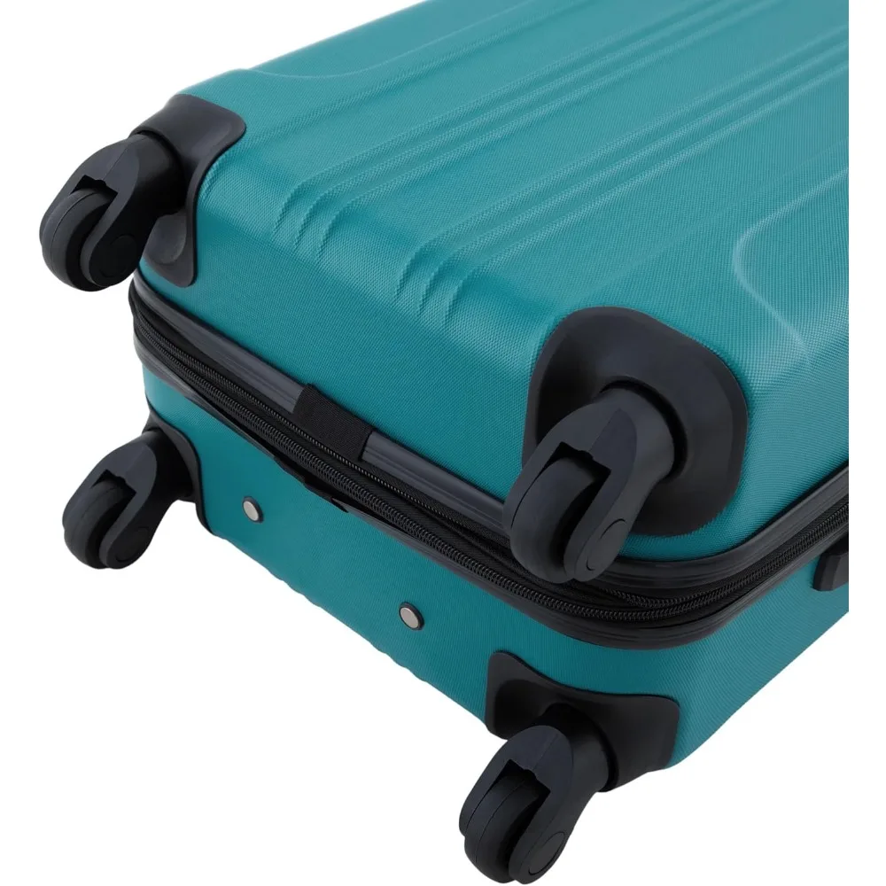 Expandable 20" Carry-On Hardside Spinner Luggage with 360° Wheels, Teal - Perfect for Travelers
