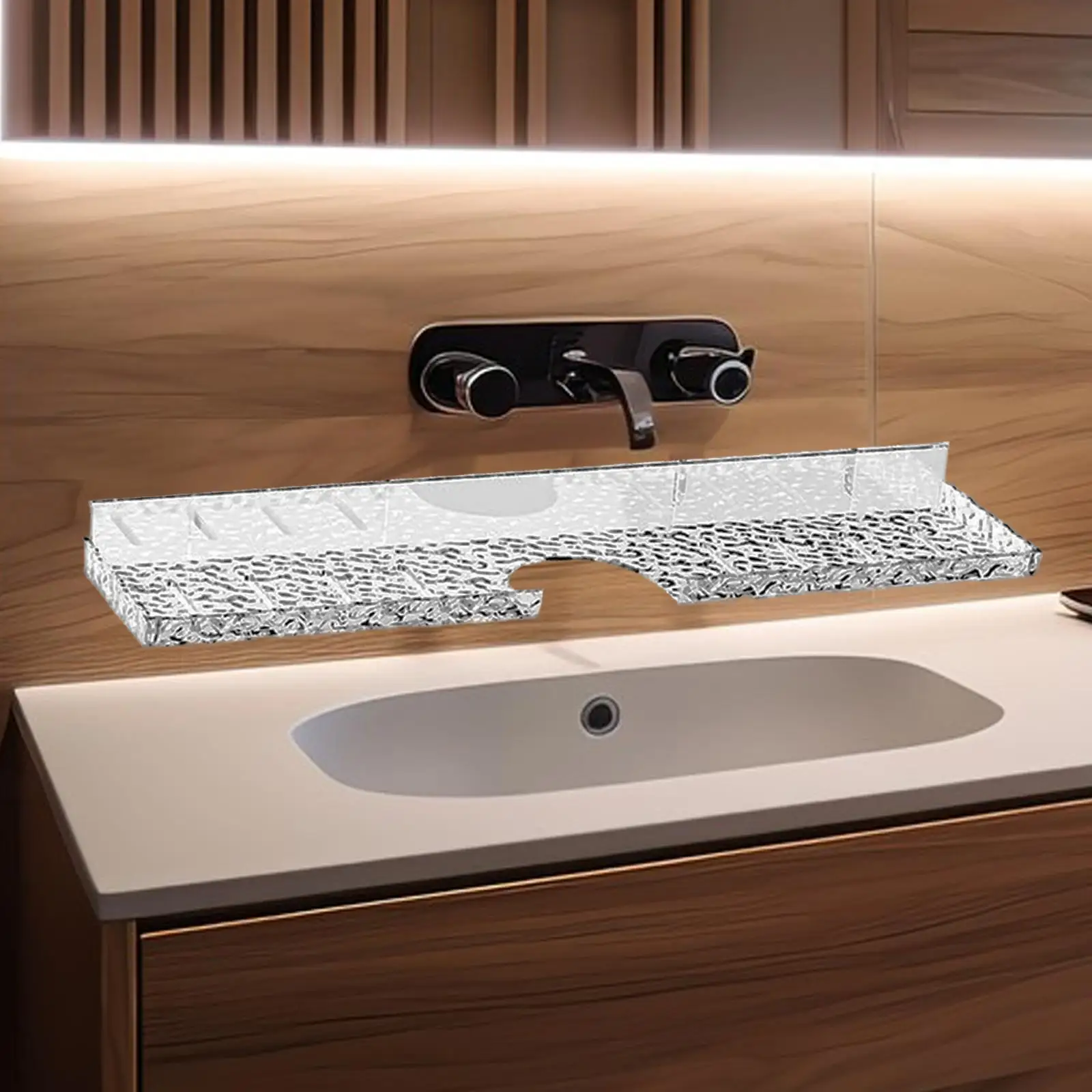 

over The Sink Shelf Floating Shelf Display,Wall Mounted,Space Saving,Bathroom Organizer Storage Rack for Soap Bedroom Laundry
