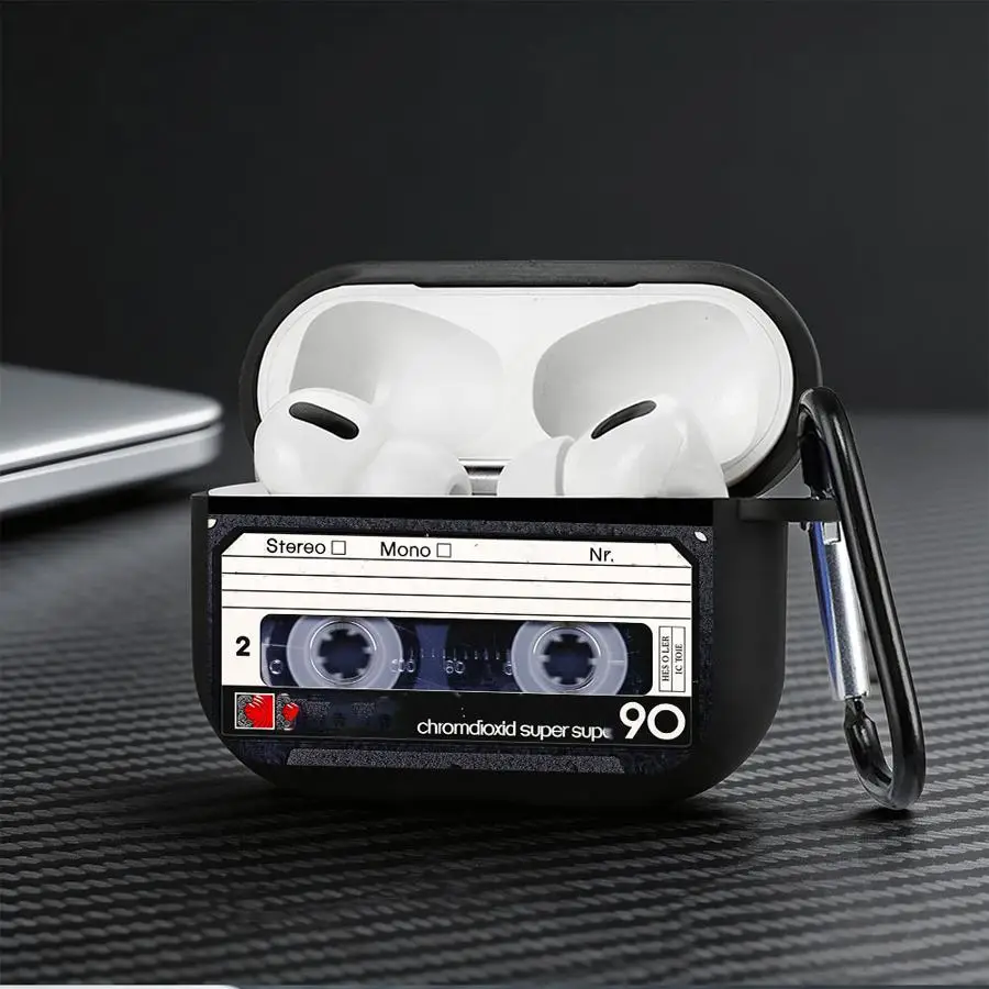 Texture Cassette Tape Earphone Cases Cover Case For Airpods 2 4 1 Pro3 Pro 3 Pro2
