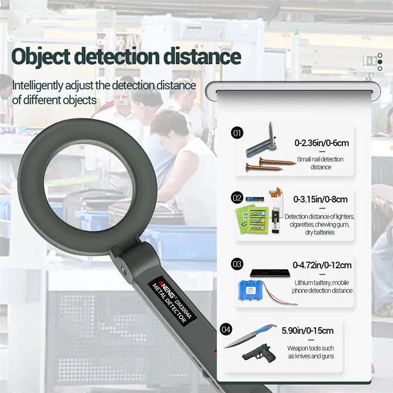 DM-3004A Handheld Security Metal Detector High Sensitivity Metal Discovery Tool Metal Finder Seeker Treasure