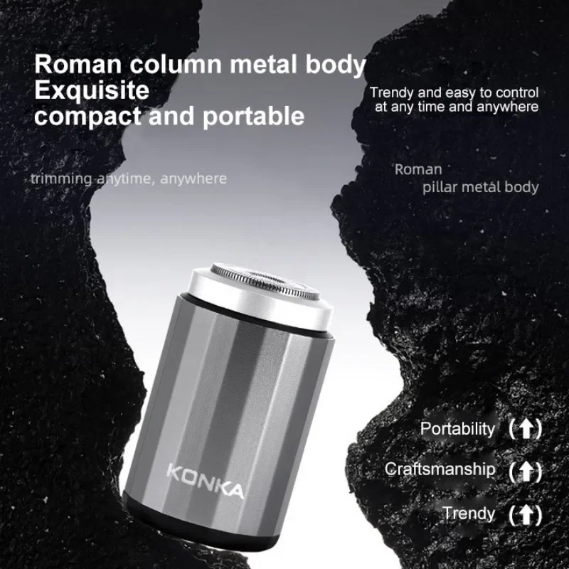 NEUER wiederaufladbarer Mini-tragbarer wasserdichter Elektrorasierer Typ C, stark, hohe Geschwindigkeit, lange Lebensdauer, geeignet für nass und trocken