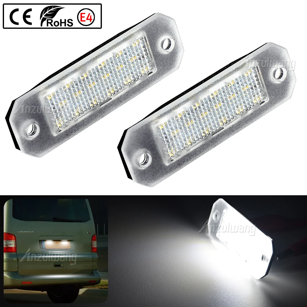 

2Pcs Canbus LED License Plate Light For VW Transporter T5 2003-2015 T6 Barn Door 2015-2019 Caddy 2004-2017