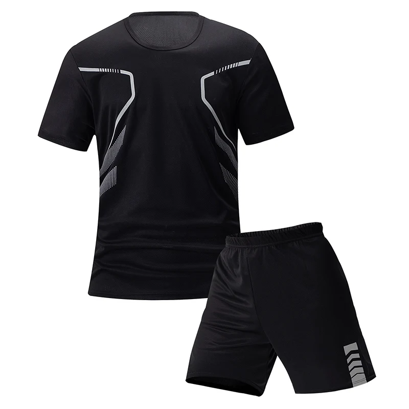 Combinaison de sport à séchage rapide pour hommes, 2/6 pièces, loisirs, Fitness, course à pied, respirant, manches courtes, confortable, Joker, taille élastique, Short
