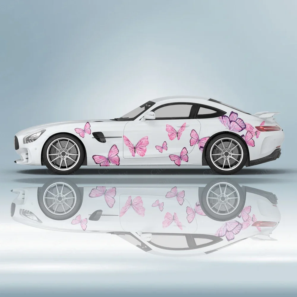 Butterfly Color Car Sticker Side Car Wrap Vehicle Side Graphic Vinyl Pattern DIY Auto Accessories Decal sticker Decoration