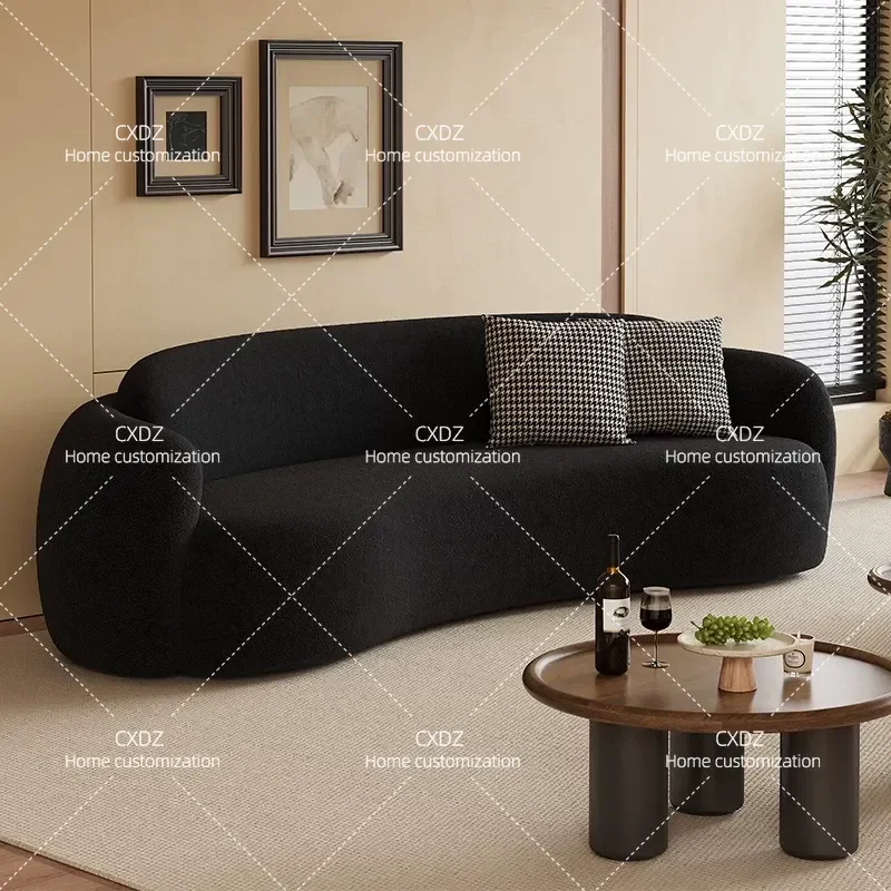 Retro Black Sofa for Small Apartment Living Room Clothing Store Beauty Salon Reception Negotiation Leisure Seating