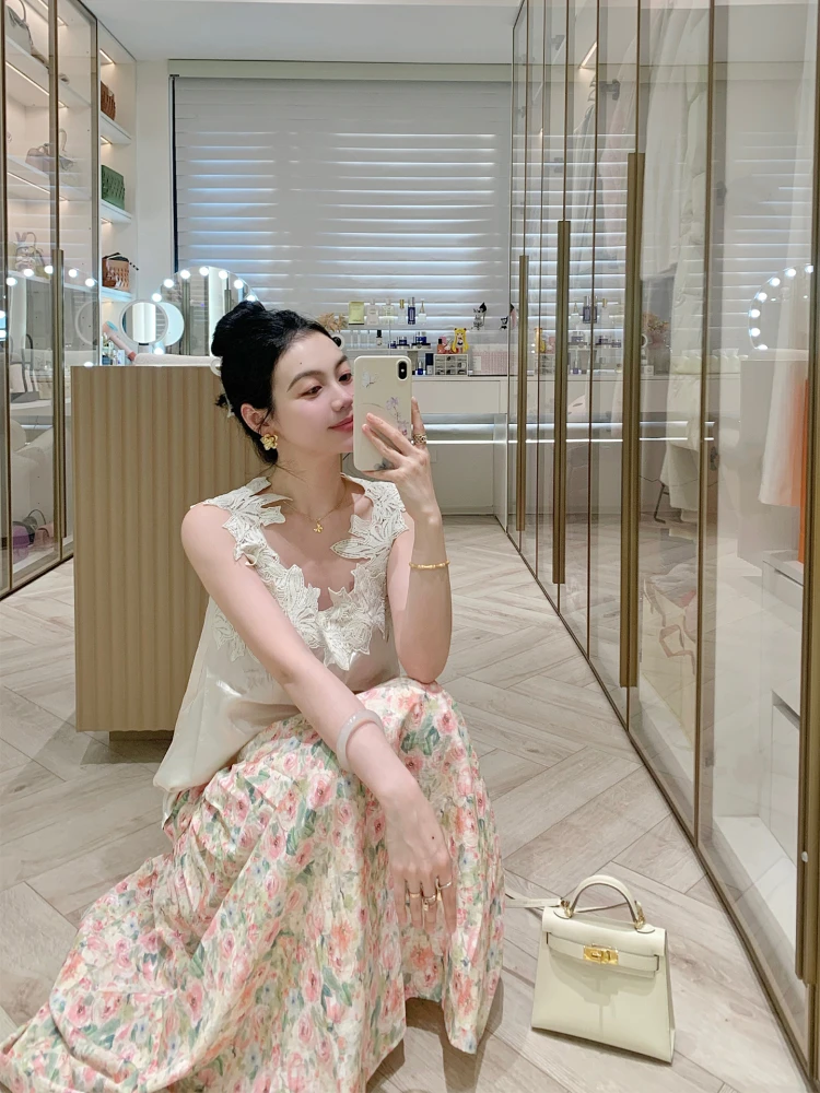 

Комплект FPOH с цветочным принтом: очаровательный летний наряд для девушек, уникальный и стильный двухкомпонентный костюм для женщин