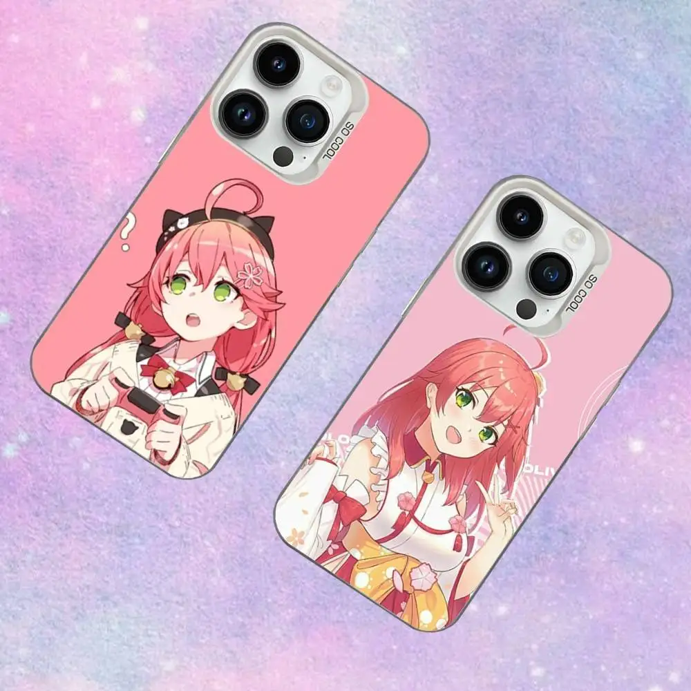 

S-Sakura-as Anime M-Miko-os Phone Case For iPhone 16,15,14,13,12,11,Mini,Pro,SE,MAX White Matte Shockproof Cover
