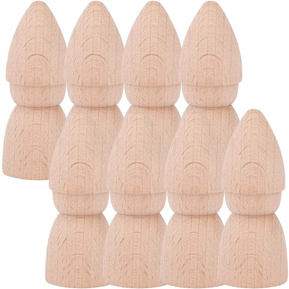 8Pcs Wooden Peg People Unfinished DIY Craft Set for Kids Blank Surface Hand Painted Decorative Art Activity Supplies
