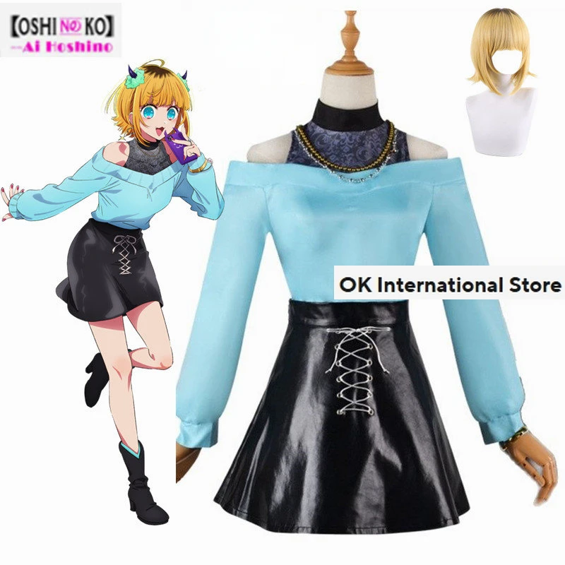 Anime Oshi No Ko Memu Cho Cosplay Costume Wig Skirts Uniform Memu Cho Suit Necklace Women Halloween Convention Cosplay Outfits