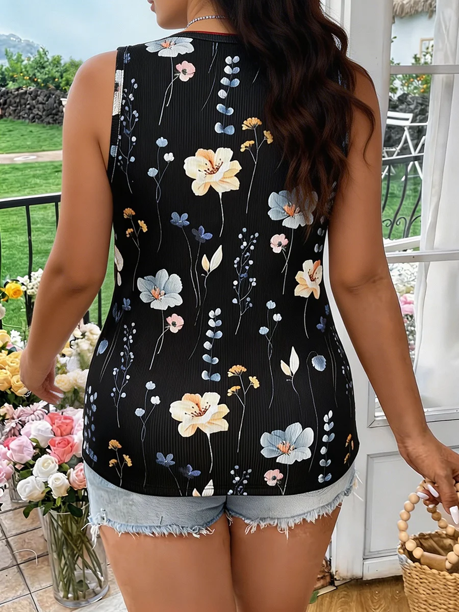 Débardeur côtelé boutonné à co - Tank Top Ribbed avis et prix