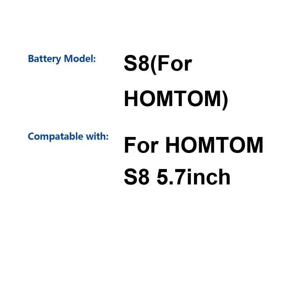 

3400Mah For Homtom S8 5.7 Inch Mobile Phone Battery Long Lasting