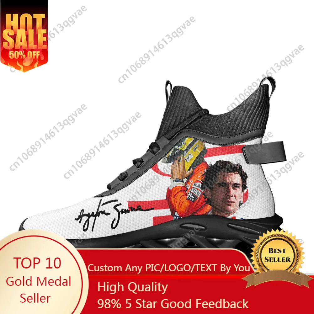 

Ayrton Senna High Top Flats Sneakers Mens Womens Sports Running Shoes Lace Up Mesh Footwear Custom Shoe