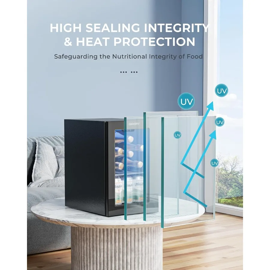 ثلاجة نبيذ صغيرة على سطح الطاولة سعة 18 لترًا مع ضاغط هادئ وإضاءة LED لشريط المنزل تستخدم ثلاجة مبرد النبيذ قائمة بذاتها مع #5