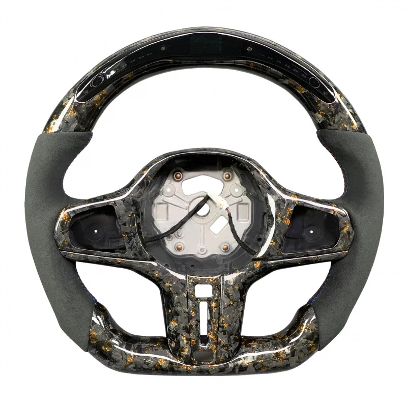 

Для BMW G Series 2/3/4/5/6/7/8 Series M3 M4 изготовленный на заказ золотой кованый руль из углеродного волокна с плоским дном и светодиодным дисплеем в минуту