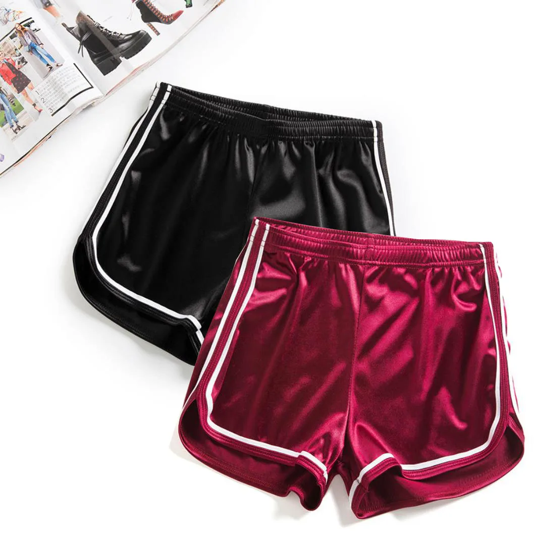 Womens Girls Satin Sports Shorts Running Gym Fitness Cheerleader Short Pants Summer Casual Regulr Fit Workout Beach Pants