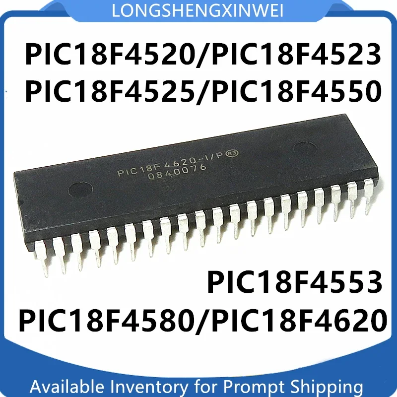 1PCS PIC18F4550-I/P PIC18F4520 4523 4525 4553 4580 18F4620-I/P New Direct Insertion DIP40 Microcontroller