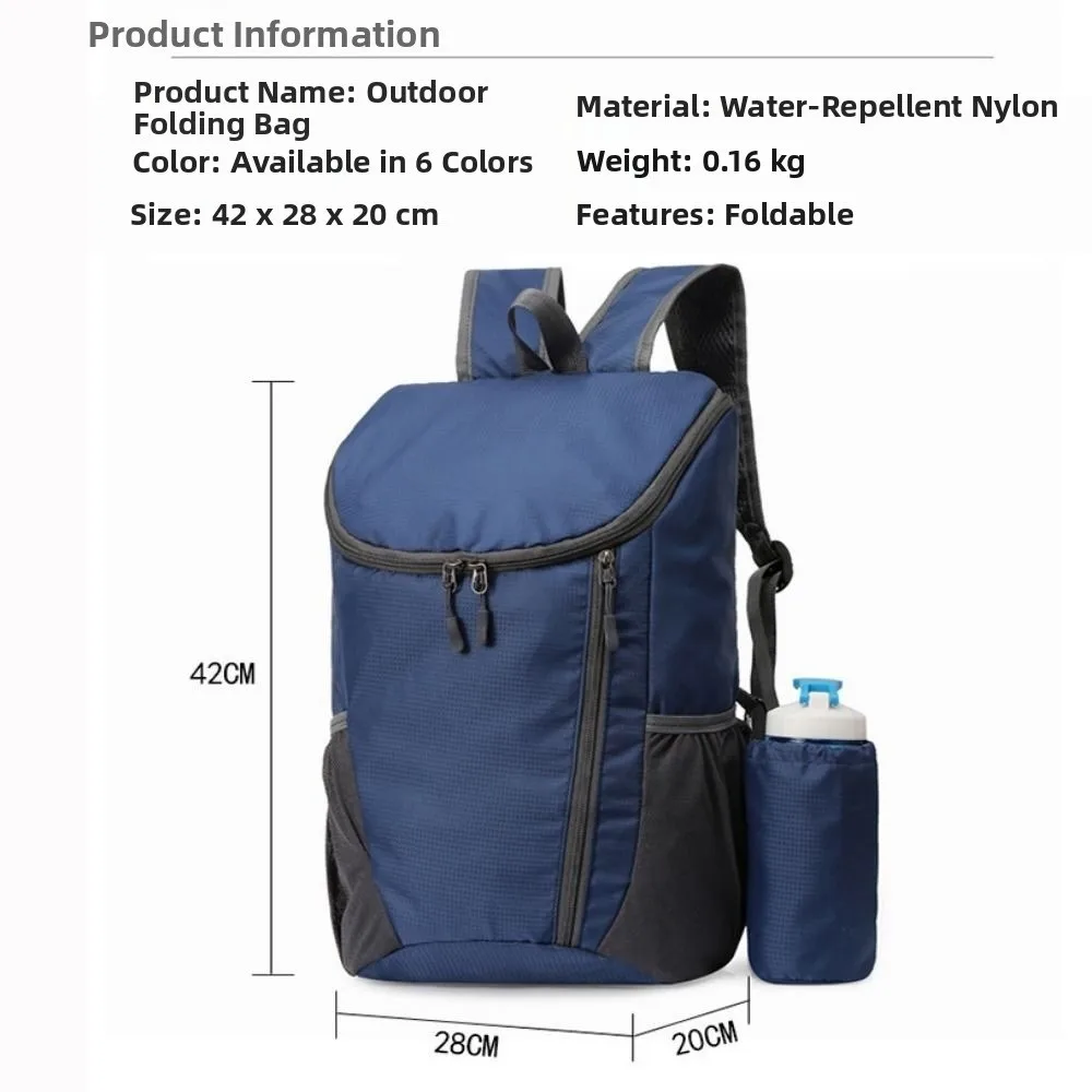 HOMEFISH Der Neue Rucksack Großvolumige Faltbare Tasche Tragbarer Wasserdichter Outdoor Reise- und Sportrucksack – Detail 4