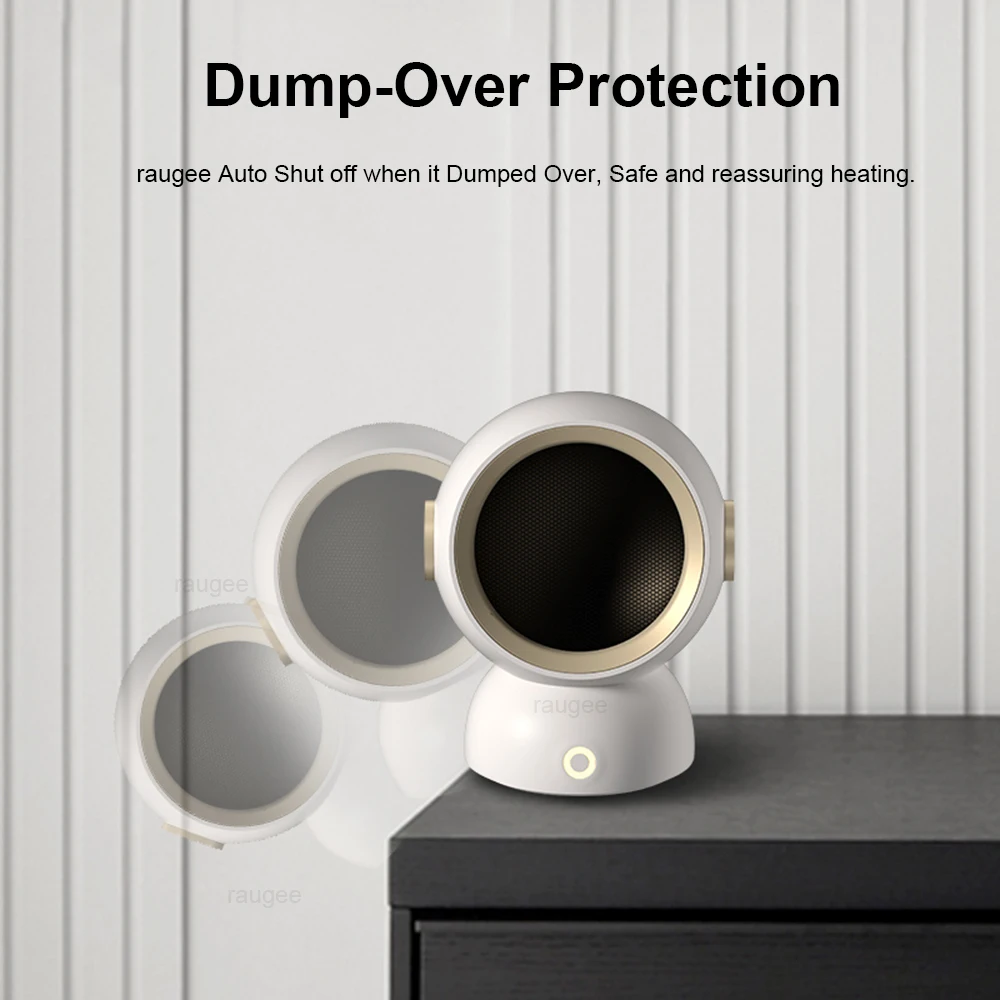 منفاخ الهواء الساخن المحمول سطح المكتب كتم مراوح التسخين السريع للمنزل وغرفة النوم والمكتب سخان كهربائي مع سخان مساحة ترموستات ﻿