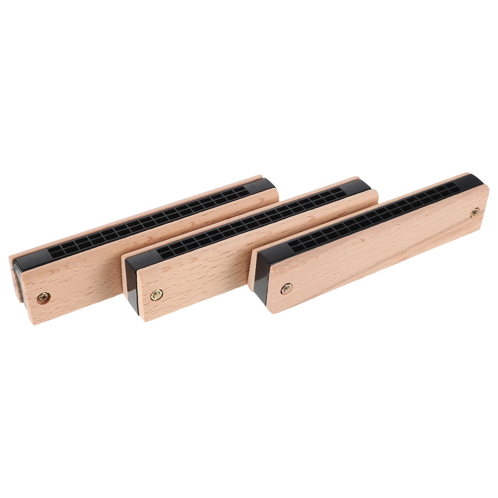 

3Pcs Wooden Children's Harmonica 16-Hole Double Row Natural Wood Musical Instrument for Kids Learning Family Fun