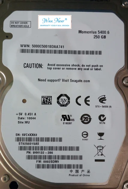 For 5400.6 ST9250315AS 250GB 5400 RPM 8MB Cache SATA 3.0Gb/s 2.5