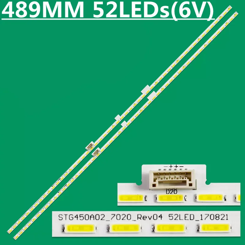 

1SET=2PCS 489MM LED Backlight Strip 52Lamps STG450A02_7020_Rev04_52LED_170821 For LC-45UA6500X LC-45UA6800X