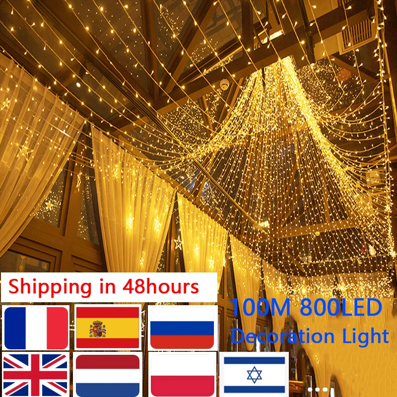 Imagem -03 - Impermeável Led String Lights For Tree Decoration Fairy Guirlanda Natal Luz Casa Jardim Festa de Casamento Exterior Interior 10m100m