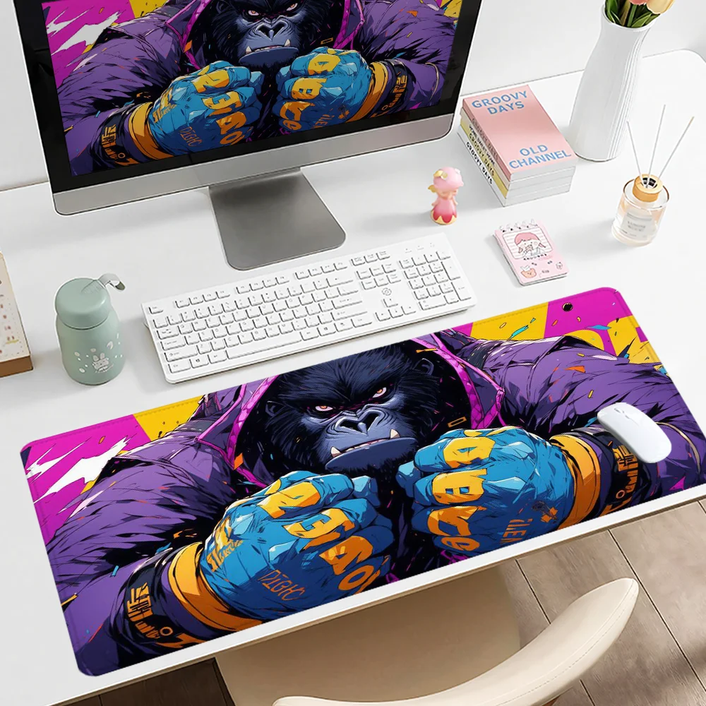 

Коврик для мыши Orangutan с рисунком XXL, игровой коврик для мыши, резиновая основа с прошитыми краями, нескользящий коврик для клавиатуры, большие настольные аксессуары