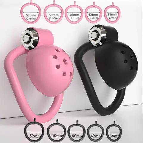 ABS Chastity Cage with 5 Rings Cock Cage Adult Sex Toy Penis Bondage Urethral Lock with Plug Male Cuckold Fetish Erotic BDSM Toy
