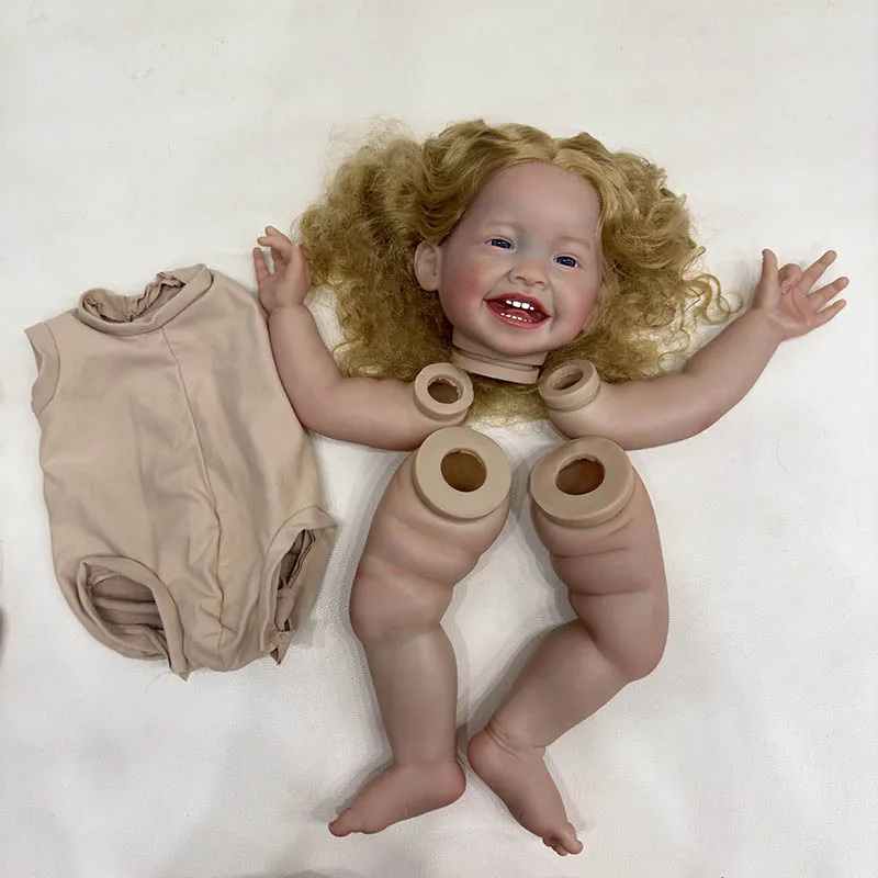 24inch Mila Lifelike Reborn Doll Kit Painted Doll Kit Unfinished Doll Parts with Hand Rooted Hair