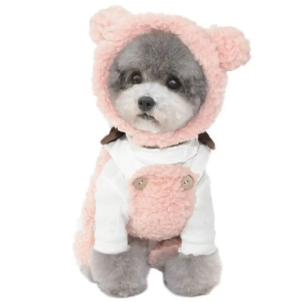 Cute Pet Accessories Comfortable Cat Hat Headgear Short Plush Bear Puppy Cap