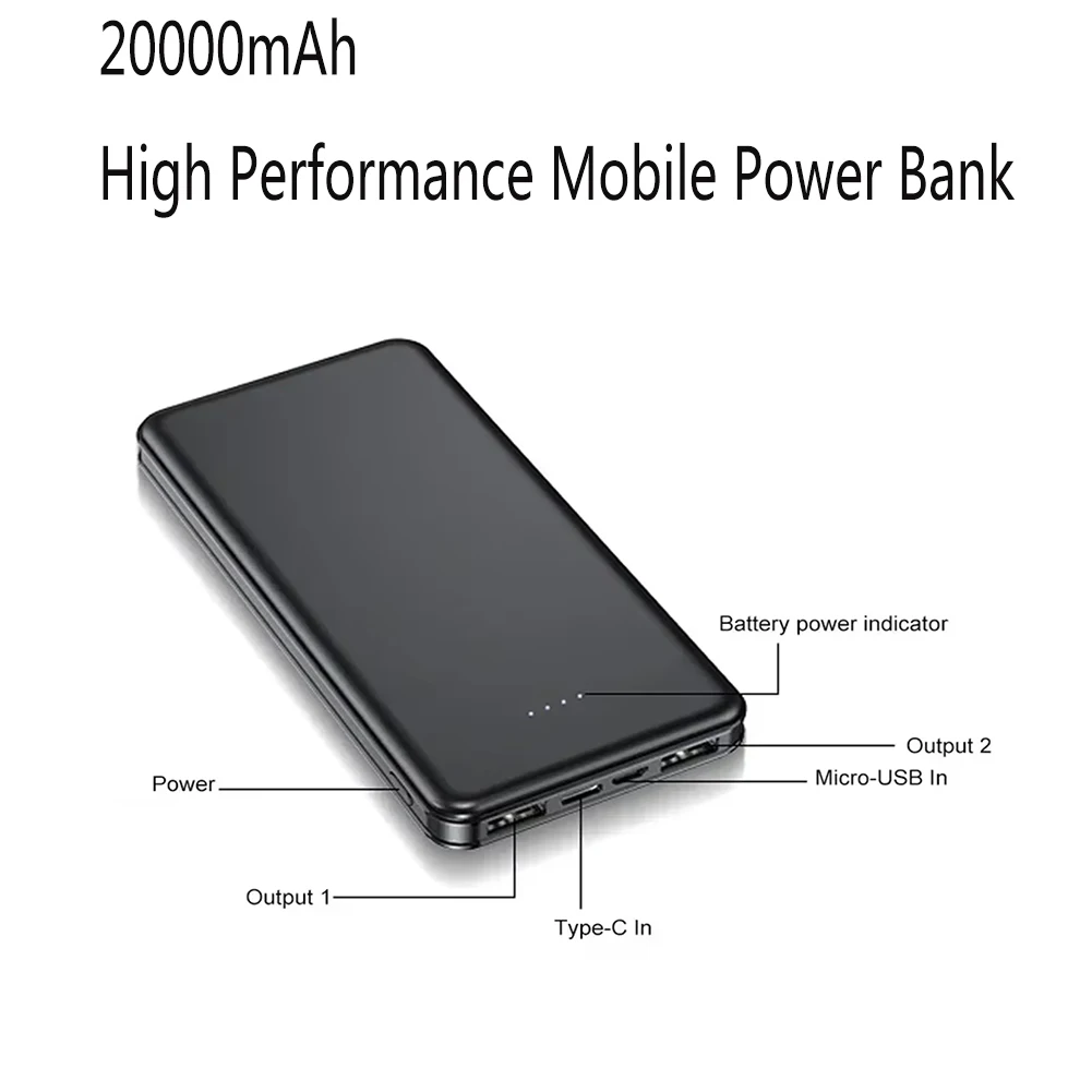 

20000mAh Power Bank 35W Type C PD Fast Charging Powerbank External Battery for iPhone15 Pro Xiaomi 14 Samsung S23