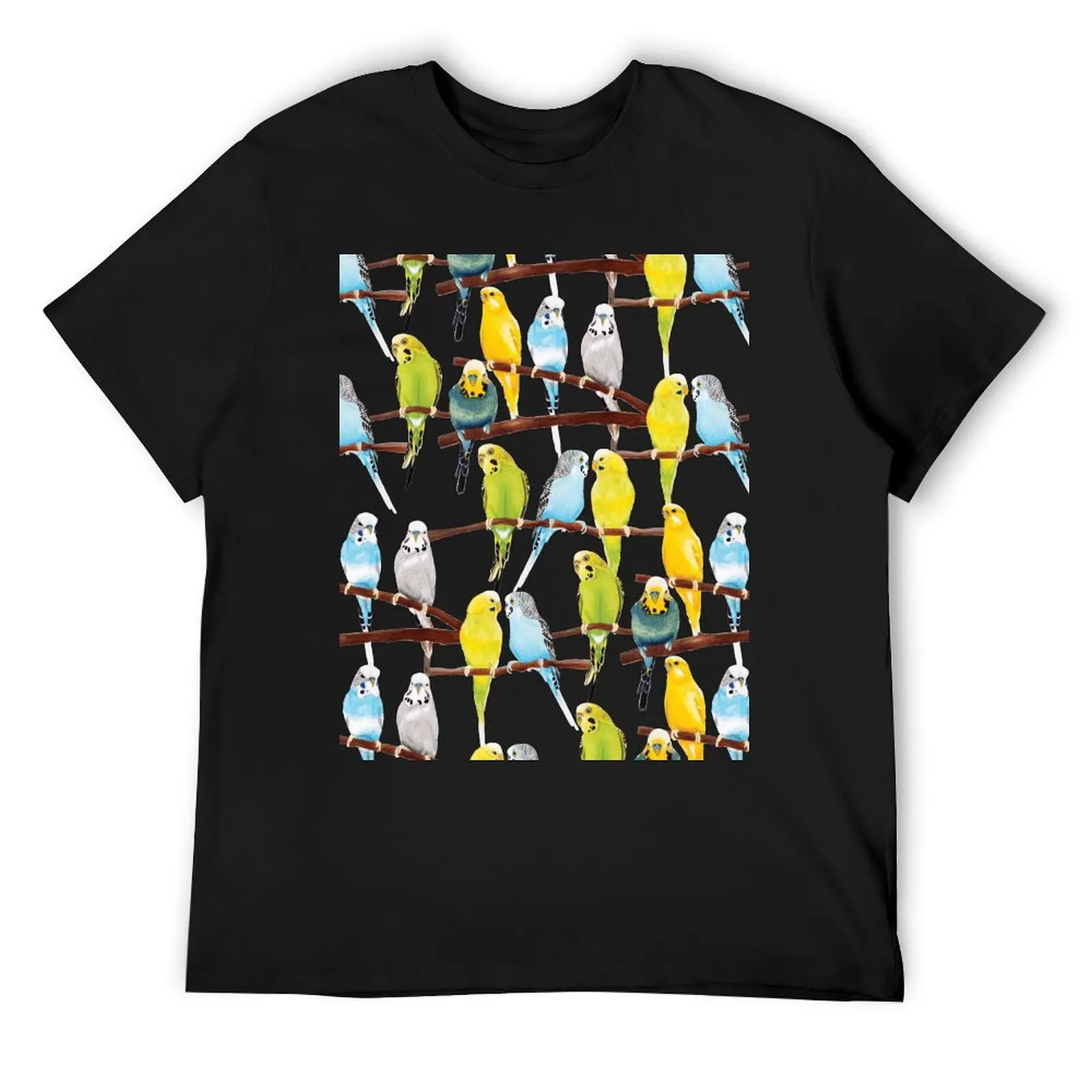 

Budgie pattern watercolour T-Shirt Clothing designer shirts graphic t shirt vintage men graphic t shirts