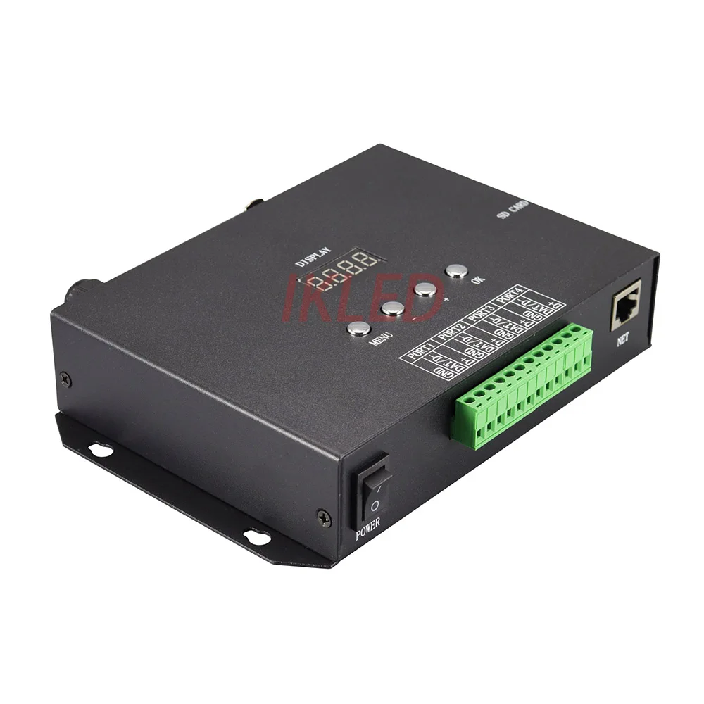 led 4 ports artnet controller,Madrix only,16 universes,2720 pixels,DMX to SPI,support SD card,DMX Console,online/offline control