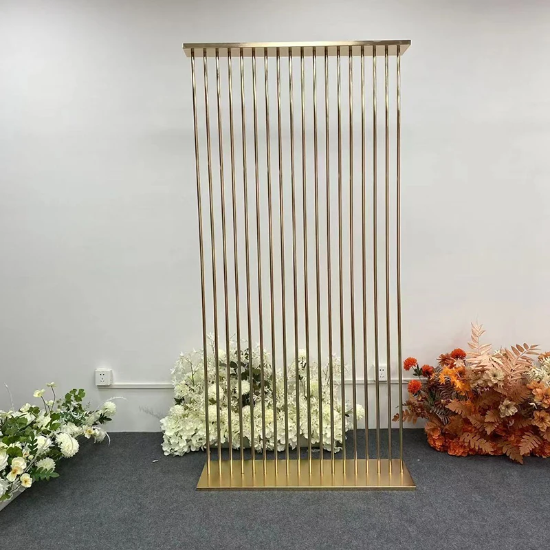 

2M 6.6FT Heavy Golden Square Wedding Stage Frame Backdrop Stand Metal Arch For Events